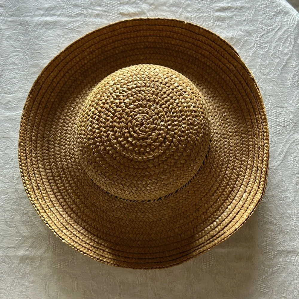 Made in Italy - 100% Straw Stylish Tan Hat with Multicolor Band - Picture 4 of 5